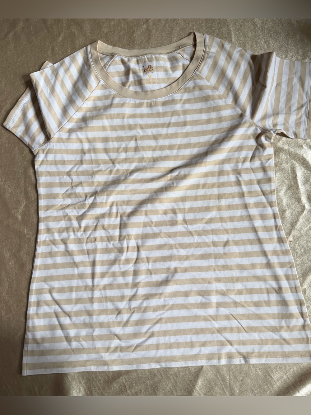 Belle by Kim Gravel TripleLuxe Knit Come Sail Away Sailor Top Small A647977